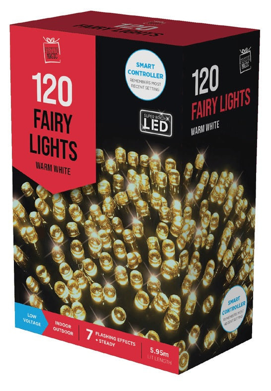 W/P LED Fairy Flashing Lights 120PC - 暖白色