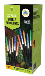Solar LED Bubble Tubes 20PC - Multi Coloured