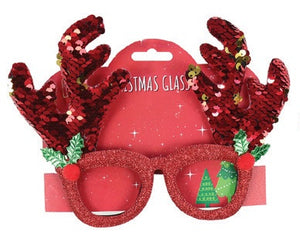 Novelty Christmas Glasses With Sequins