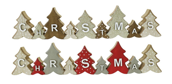 Wooden Christmas Tree Table Top Sign (40cm)