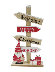 Christmas Table Top Sign (29cm) - Santa Greetings