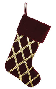 金色格子豪华天鹅绒长筒袜（53 厘米）