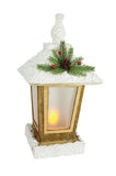 Christmas B/O LED Rustic Wood Lantern