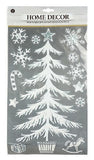 White Sketch Style Window Cling Decorations