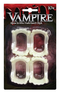 Glow In The Dark Vampire Teeth (6cm) 4PK