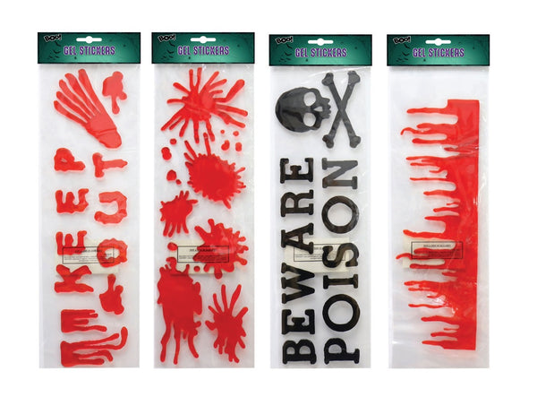 Bloody Warning Gel Stickers 50cm Assorted