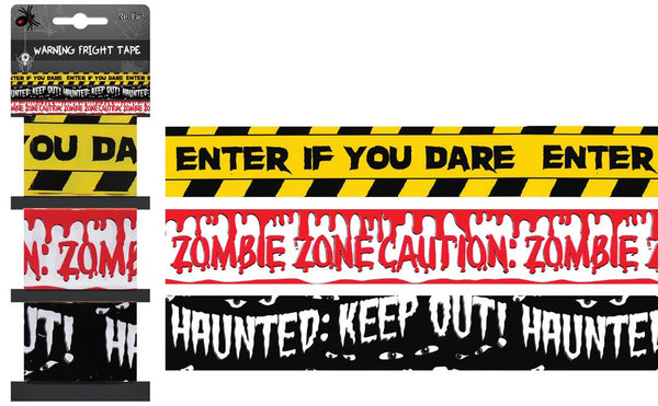 Warning Fright Tapes 3m 3pk Assorted