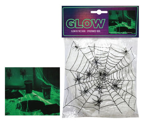 Glow In The Dark Spiderweb With 8 Spiders (100g)