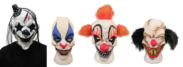 Full Head Clown Latex Mask Assorted