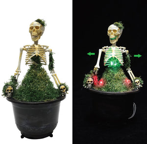 Animated Skeleton In Grass (33cm)