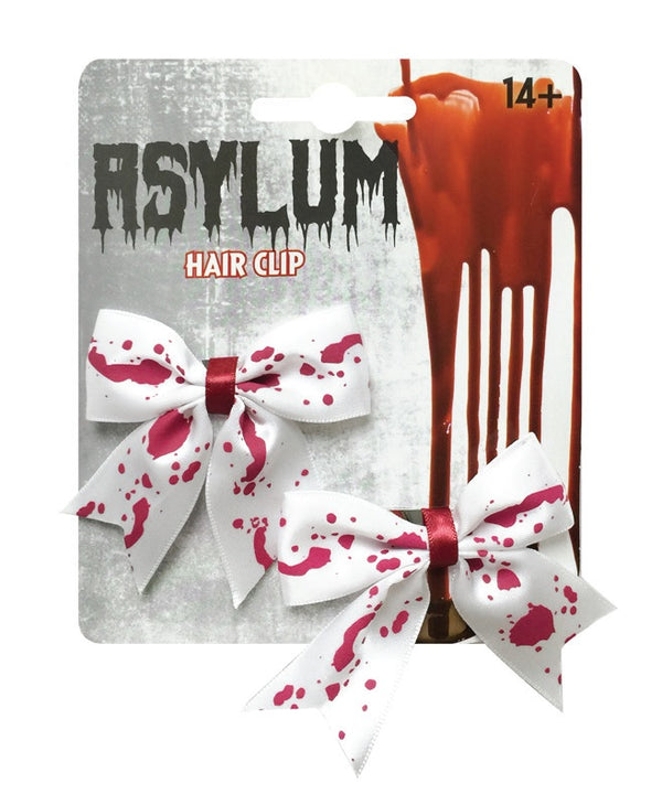 Bloody Bows Hair Clips 2pk