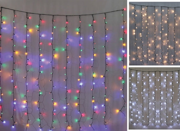 B/O LED Timer Curtain Lights 200PC