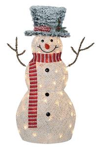 LED Twinkling Glitter Fabric Snowman (100cm)