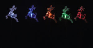 Solar Reindeer Path Lights 5PC - Multi Colour