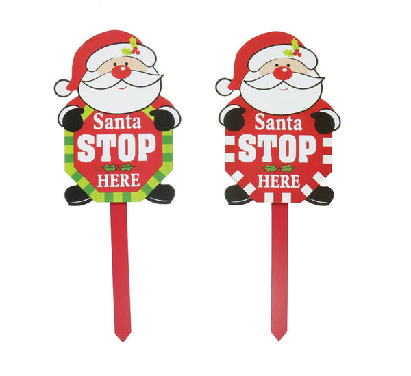Santa Stop Here Stake (48cm)