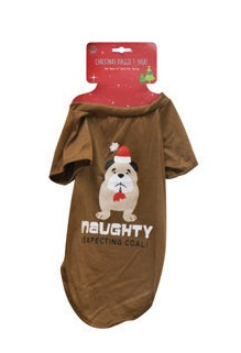 宠物圣诞 T 恤 - Naughty