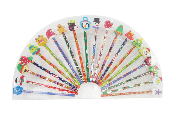 Christmas Pencils With Erasers 20PK