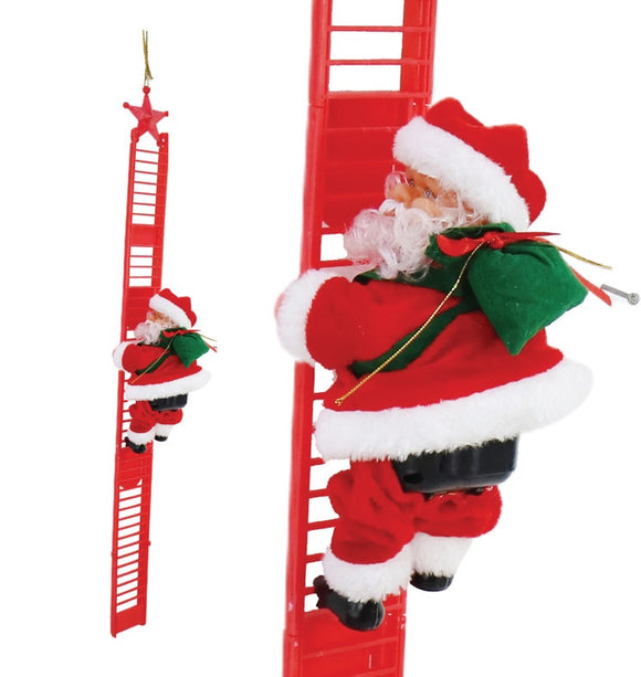 Animated Climbing Santa On Ladder