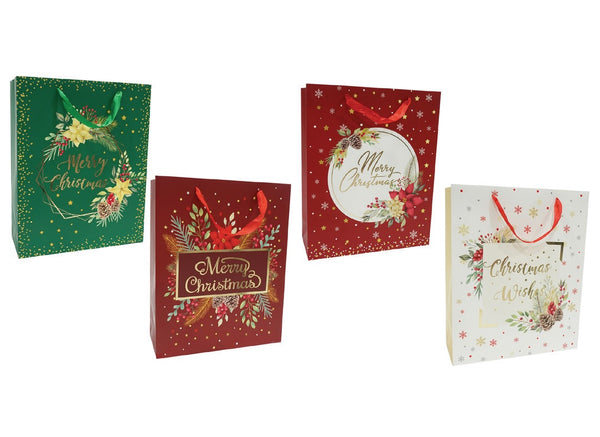Christmas Gift Bag (Large) - Foil Classic Floral